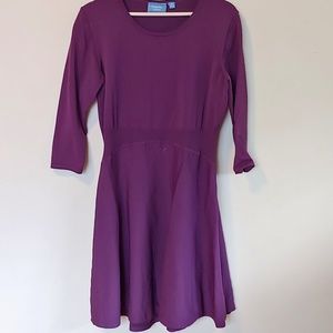 Simply Vera Purple Fit and Flare Sweater Dress
